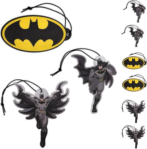 Elektroplate Officially Licensed DC Comics Batman Logo 4" Automotive Air Fresheners 6-Pack for All Vehicles, Gym Lockers, Closets or Other Small Spaces | Gotham Rain Scent in Kuwait