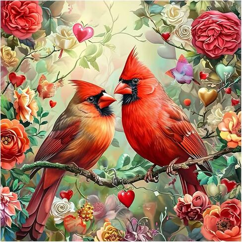 FHBUBPUP Cardinal Diamond Art Kits for Adults, Bird Diamond Painting Kits, Beginners DIY Full Drill Round Diamond Dot Gem Art Crafts Home Wall Decoration Gift 12×12Inch in Kuwait