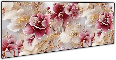 SHONGSHU Colorful Watercolor Flower Diamond Art Kit for Adults, Full Drill Diamond Painting Embroidery, Abstract Floral Mosaic Craft, Large 31.5x15.7 Inch Wall Art Decor for Home & Gift in Saudi Arabia