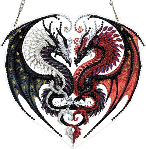MXJSUA American Flag Bald Eagle Diamond Painting Art Window Suncatchers, Diamond Art Kits for Adults Hanging Ornaments with Chain, 5D Special Shape Crystal Diamond Pendant Accessories for Decor Gift in Kuwait