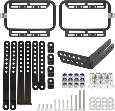 Universal Upgrade Motorcycle Side Case Mounting Kit Support Rack Detachable Saddlebag Bracket with Aluminum Alloy Support Bar Fit for Motorbike Hard Saddlebag Trunk Tour Storage Carrier Black in Kuwait
