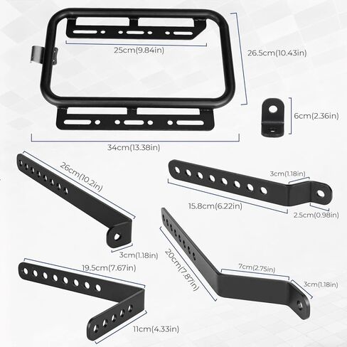 Universal Upgrade Motorcycle Side Case Mounting Kit Support Rack Detachable Saddlebag Bracket with Aluminum Alloy Support Bar Fit for Motorbike Hard Saddlebag Trunk Tour Storage Carrier Black in Kuwait