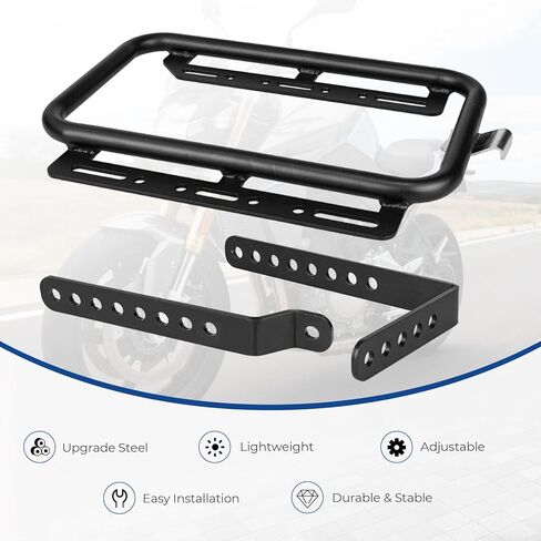 Universal Upgrade Motorcycle Side Case Mounting Kit Support Rack Detachable Saddlebag Bracket with Aluminum Alloy Support Bar Fit for Motorbike Hard Saddlebag Trunk Tour Storage Carrier Black in Kuwait