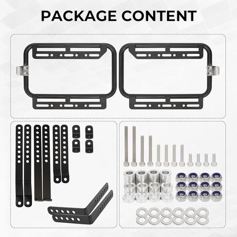Universal Upgrade Motorcycle Side Case Mounting Kit Support Rack Detachable Saddlebag Bracket with Aluminum Alloy Support Bar Fit for Motorbike Hard Saddlebag Trunk Tour Storage Carrier Black in Kuwait