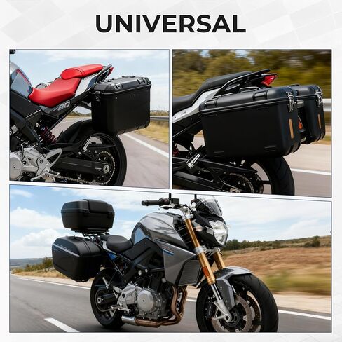 Universal Upgrade Motorcycle Side Case Mounting Kit Support Rack Detachable Saddlebag Bracket with Aluminum Alloy Support Bar Fit for Motorbike Hard Saddlebag Trunk Tour Storage Carrier Black in Kuwait