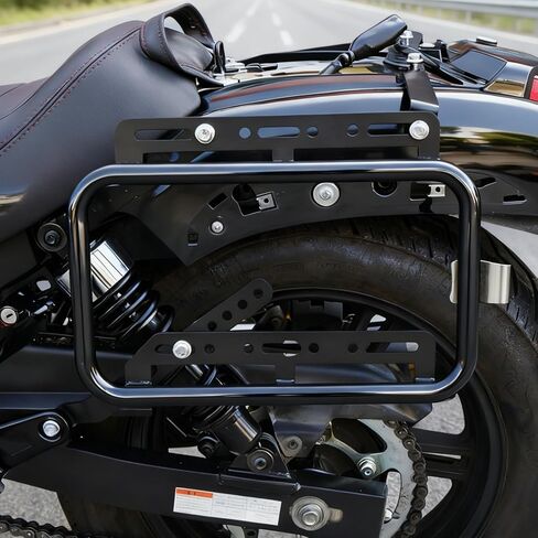 Universal Upgrade Motorcycle Side Case Mounting Kit Support Rack Detachable Saddlebag Bracket with Aluminum Alloy Support Bar Fit for Motorbike Hard Saddlebag Trunk Tour Storage Carrier Black in Kuwait