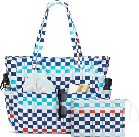 G4Free Beach Bag Waterproof Sandproof, Large Foldable Beach Tote with Zipper for Women, Pool Travel Swim Grocery Tote Bags in Saudi Arabia