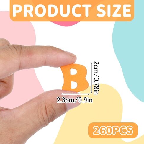 260 PCS Colorful Foam Letter Stickers, Self-Adhesive A-Z Foam Letters for Crafts, 3D Alphabet Stickers for Scrapbooking, School Projects & Party Decorations in Kuwait