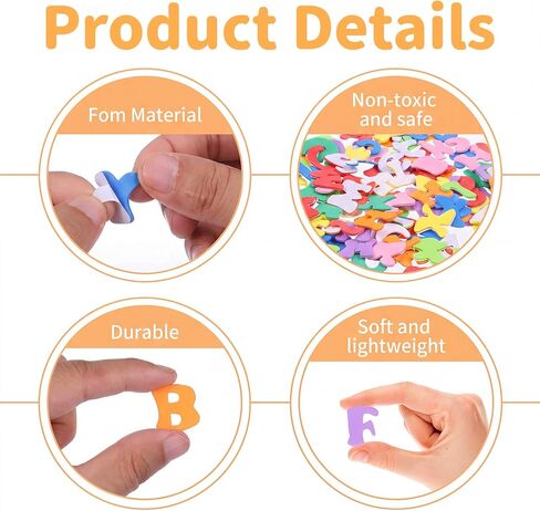 260 PCS Colorful Foam Letter Stickers, Self-Adhesive A-Z Foam Letters for Crafts, 3D Alphabet Stickers for Scrapbooking, School Projects & Party Decorations in Kuwait
