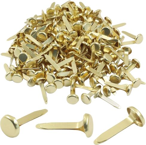 Bonsicoky 100pcs Gold Brads for Paper Crafts, 10x23mm Split Pins Round Paper Fasteners for Scrapbooking, Card Making, DIY Art Craft Supplies in Kuwait