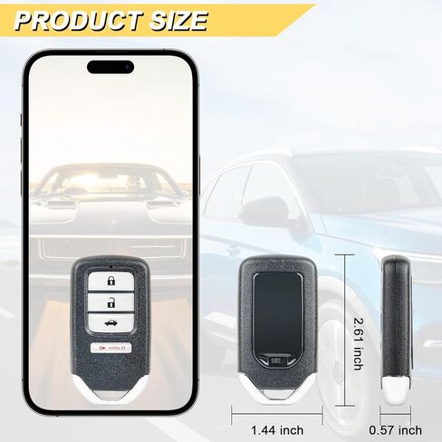Vurkcy Key Fob Replacement for 2013 2014 2015 Honda Accord/ 14-15 Civic Car Keyless Entry Remote Control, ACJ932HK1210A, 4 Buttons in Kuwait