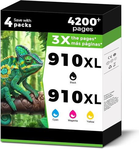 910XL Ink Cartridges Combo Pack Replacement for HP 910 910XL Ink Cartridges Compatible with HP OfficeJet 8010 8018 8015 8022 OfficeJet Pro 8020 8028 8025 8035 Printer(Black Cyan Yellow Magenta) in Saudi Arabia