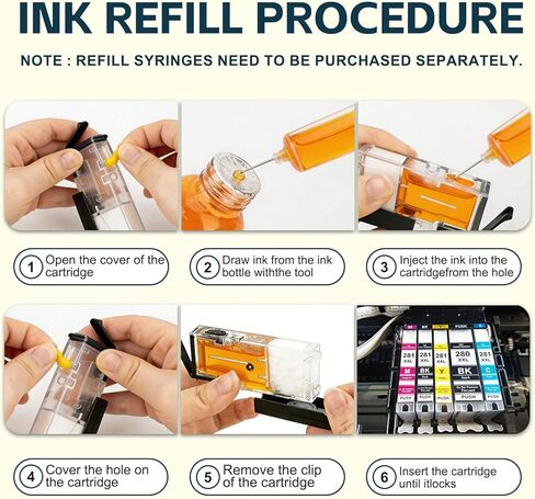 4×100 ML Ink Refill Printer for 280/281XL 270/271XL 250/251XL Compatible for Canon PIXMA TS702a iP7220 MG5420 MG5520 MG6420 MX722 MX922 TR8620a TR8622a TS702 IX6820 TR6320 Printers 4 Pack BKCYM in Saudi Arabia