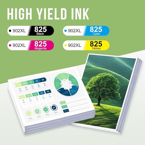 Starink 902 902XL Ink Cartridges Replacement for HP 902 Ink Cartridges Combo Pack Compatible with Officejet Pro 6978 6968 6974 6975 6960 Officejet 6951 6954 6956 6958 Printers, 4 Pack, BKCMY in Saudi Arabia