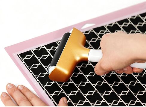 Brayer Roller & Mat Tweezers Remover Tool Set Crafting Brayer for Cricut/Silhouette/Brother Crafting Printmaking Fabric Crafting and T-Shirts Heat Transfer Projects(Gold) in Saudi Arabia
