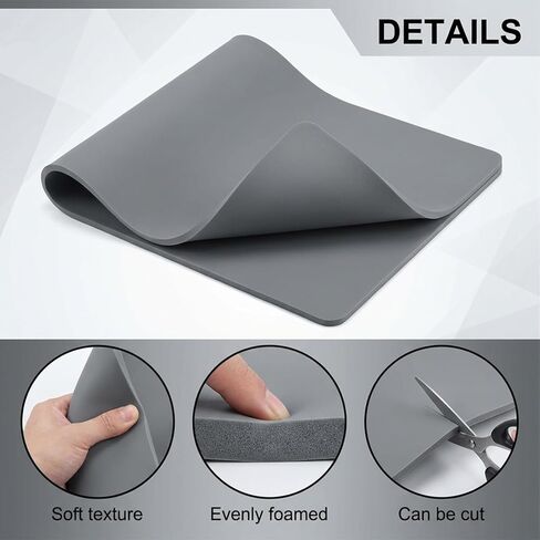 Thinp 3 Pcs Silicone Heat Press Mat, 4" x 8" Foam Cover Pad 3 mm Thickness Heat Press Pad Reusable Silicone Pressing Sheets Double Sided Use Mat for Hat HTV and T-Shirt Vinyl Transfer (Gray) in Kuwait