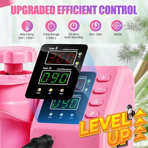 Whubefy 8 in 1 Heat Press Machine for T Shirts 12x15 Inch with Dual-Tube Fast & Evenly Heating System for Mug Plate Hat Cap 360° Swing Away Multifunctional Digital Heat Transfer Sublimation Combo Pink in Saudi Arabia