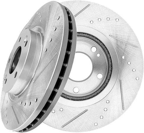 PM Auto Front Drilled Slotted Brake Disc Rotors 300mm Fits For 2011-2013 KIA Sorento in Kuwait