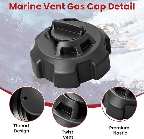 Marine Vent Gas Cap, 621501-10 Manual Replacement for Boat Fuel Tanks, Boat Gas Tank Cap Compatible with Moeller Tempo Old-Style Portable Tanks in Saudi Arabia