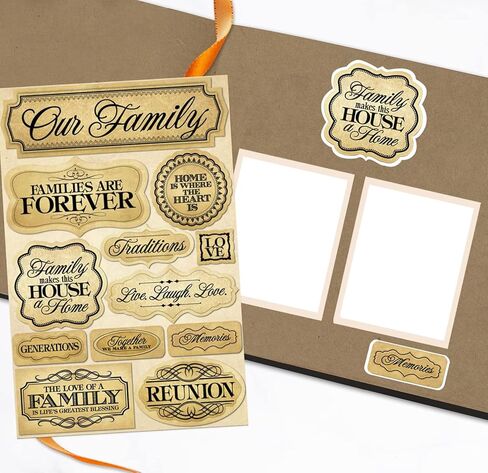 Vintage Style Family Tree Stickers for Scrapbooking - Sticker Set for Use with Scrapbook, Planner, Journal, Memory Album, Photo Storage Boxes, Genealogical Scrapbooks, Ancestry Heritage Scrapbooking in Kuwait