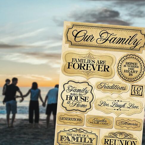 Vintage Style Family Tree Stickers for Scrapbooking - Sticker Set for Use with Scrapbook, Planner, Journal, Memory Album, Photo Storage Boxes, Genealogical Scrapbooks, Ancestry Heritage Scrapbooking in Kuwait