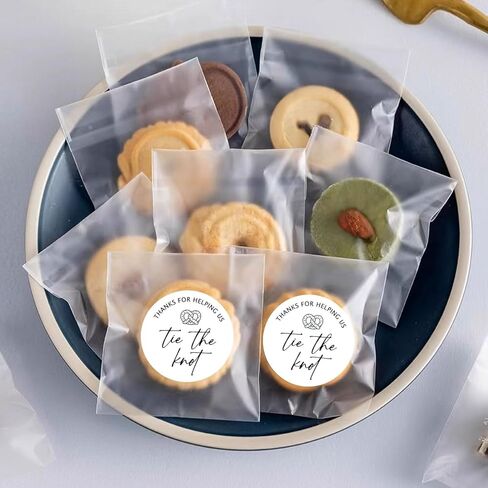 120 x Thanks for Helping Us Tie The Knot Stickers – Round White Matte Wedding Favor Labels – Pretzel Snack Bag and Dessert Stickers – Reception Gift Tags for Guests – 1.6 Inch in Saudi Arabia