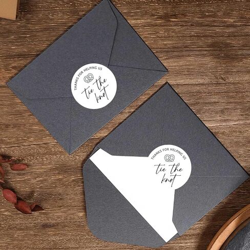 120 x Thanks for Helping Us Tie The Knot Stickers – Round White Matte Wedding Favor Labels – Pretzel Snack Bag and Dessert Stickers – Reception Gift Tags for Guests – 1.6 Inch in Saudi Arabia