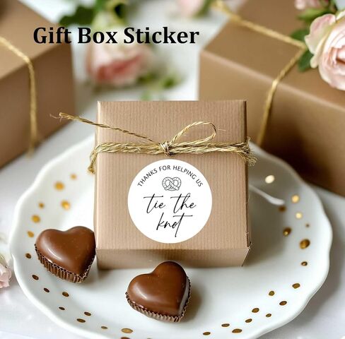 120 x Thanks for Helping Us Tie The Knot Stickers – Round White Matte Wedding Favor Labels – Pretzel Snack Bag and Dessert Stickers – Reception Gift Tags for Guests – 1.6 Inch in Saudi Arabia