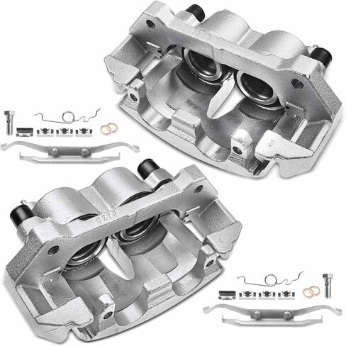 A-Premium Disc Brake Caliper Assembly with Bracket Compatible with Select Lincoln and Ford Models - Navigator/Expedition 2003 2004 2005 2006 - Front Driver and Passenger Side, 2-PC Set in Kuwait