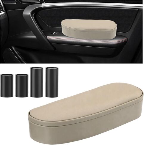 Car Armrest Support Cover, Adjustable Height Auto Side Door Left Elbow Pad with Storage Box, Comfortable Armrest Support Cushion to Relieve Driver Arm Fatigue, Car Accessories (Black) in Saudi Arabia