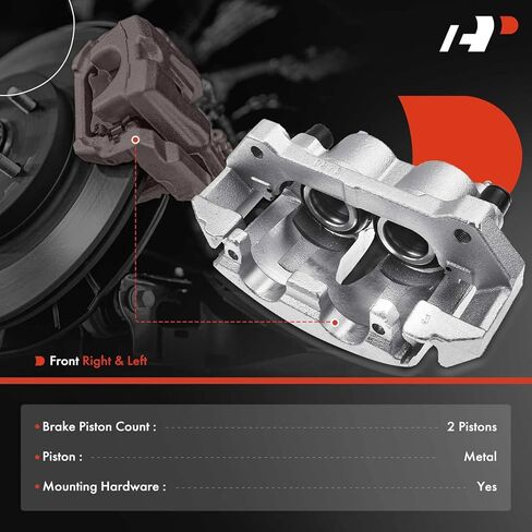 A-Premium Disc Brake Caliper Assembly with Bracket Compatible with Select Lincoln and Ford Models - Navigator/Expedition 2003 2004 2005 2006 - Front Driver and Passenger Side, 2-PC Set in Kuwait