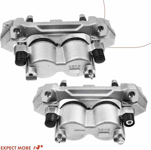 A-Premium Disc Brake Caliper Assembly with Bracket Compatible with Select Lincoln and Ford Models - Navigator/Expedition 2003 2004 2005 2006 - Front Driver and Passenger Side, 2-PC Set in Kuwait