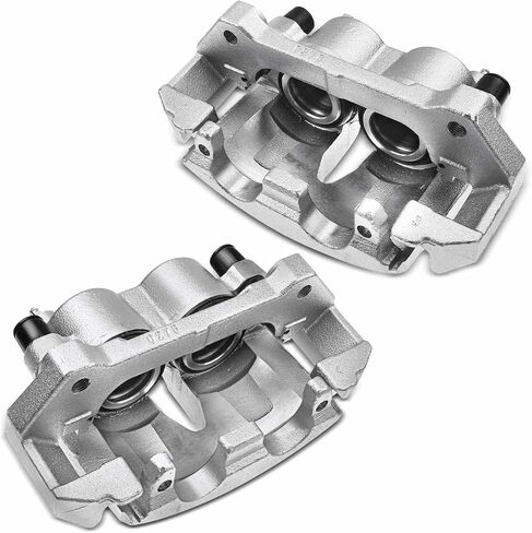 A-Premium Disc Brake Caliper Assembly with Bracket Compatible with Select Lincoln and Ford Models - Navigator/Expedition 2003 2004 2005 2006 - Front Driver and Passenger Side, 2-PC Set in Kuwait