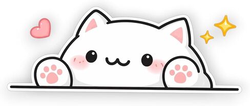 Cat Cute Stickers 5 inch, Cute car Decals, Bumper Stickers Cute, peeker Sticker, Waterproof Vinyl Decal for Car, Laptop, Helmet, Wall, Window in Saudi Arabia