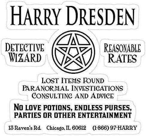 Harry Dresden - Wizard Detective, Harry Dresden Decal Sticker - Sticker Graphic - Auto, Wall, Laptop, Cell, Truck Sticker for Windows, Cars, Trucks in Kuwait