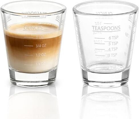 Shot Glasses Measuring cup Espresso Shot Glass Liquid Heavy Glass Wine Glass 26-Incremental Measurement 1oz, 6 Tsp, 2 Tbs, 30ml By BCnmviku (2 pack-Black + 2 pack-Red) in Saudi Arabia