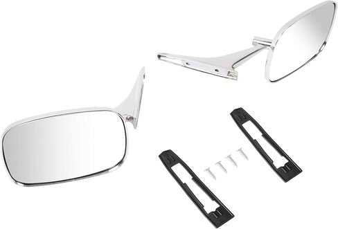 ALMULOO Outside Door Mirrors Steel Glass Silvery Pair Compatible with 68-72 Chevrolet Chevelle Nova El Camino and 68-69 Camaro 68-70 Impala 70-72 Station Wagon Replacement for GM1320105 GM1321106 in Kuwait