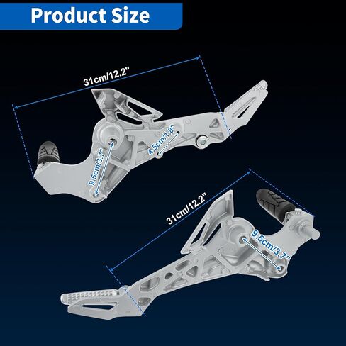 Motorcycle Foot Pedal for Honda Grom Msx125 SF 2017-2020 Left & Right Footpegs Passenger Foot Pegs Anti-Slip Footrest Aluminum Alloy Rubber Silver Tone 1 Pair in Kuwait