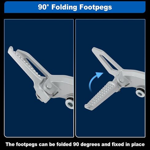 Motorcycle Foot Pedal for Honda Grom Msx125 SF 2017-2020 Left & Right Footpegs Passenger Foot Pegs Anti-Slip Footrest Aluminum Alloy Rubber Silver Tone 1 Pair in Kuwait