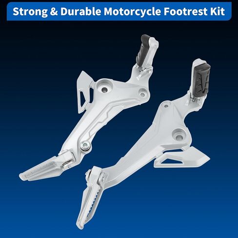 Motorcycle Foot Pedal for Honda Grom Msx125 SF 2017-2020 Left & Right Footpegs Passenger Foot Pegs Anti-Slip Footrest Aluminum Alloy Rubber Silver Tone 1 Pair in Kuwait