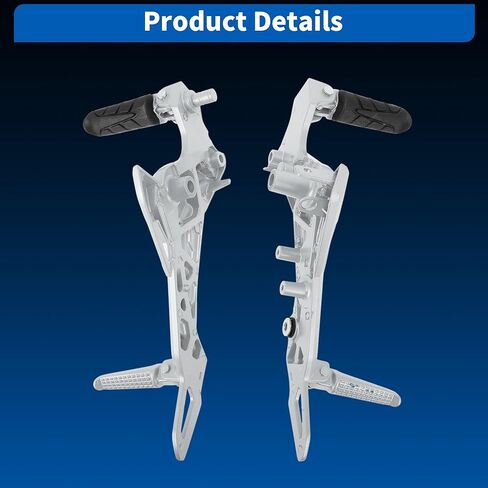Motorcycle Foot Pedal for Honda Grom Msx125 SF 2017-2020 Left & Right Footpegs Passenger Foot Pegs Anti-Slip Footrest Aluminum Alloy Rubber Silver Tone 1 Pair in Kuwait