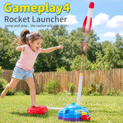 4-in-1 Sprinkler Toys for Kids Ages 4-8, Water Baseball, Rotating Water Spray, and Rocket Launcher for Toddlers, Backyard, Garden, Lawn, and Pool Outdoor Play in Summer for Boys and Girls Ages 3-5. in Saudi Arabia