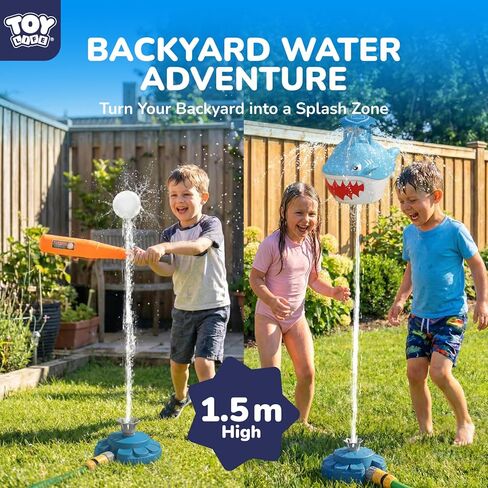 TOY Life Shark t Ball Sprinkler for Kids Ages 4-8 to 8-12, Water Sprinklers Outdoor Toy, Spinning Lawn Sprinkler for Toddlers and Big Kids Backyard Summer Fun, Baseball Water Toy in Kuwait