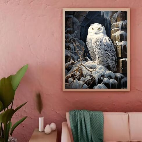 Paint by Number for Adults, Snowy Owl Snow Fortress feasts, Adult Crafts Paint by Numbers for Adult, DIY Handmade Gifts 16x20 inch, Vibrant in Kuwait