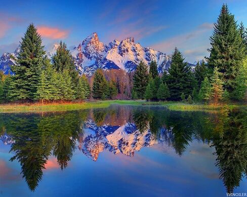 SVINOILER Grand Teton National Park Wyoming USA الطلاء بالأرقام DIY مجموعة لوحات زيتية قماشية فريدة من نوعها لوحة رقمية 16 × 20 بوصة in Kuwait