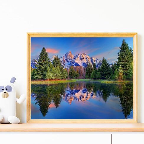 SVINOILER Grand Teton National Park Wyoming USA الطلاء بالأرقام DIY مجموعة لوحات زيتية قماشية فريدة من نوعها لوحة رقمية 16 × 20 بوصة in Kuwait