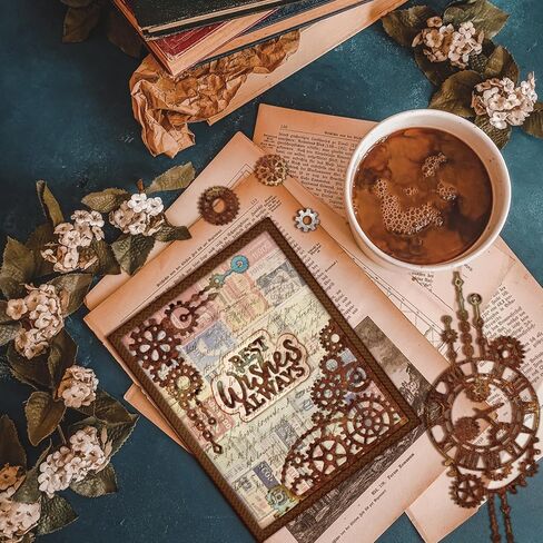 قوالب قطع التروس Steampunk العتيقة من GLOBLELAND لصنع البطاقات وحدود السلسلة المعدنية وزوايا التروس الرجعية وزوايا القطع المقطوعة لبطاقات DIY وألبوم الصور والحرف اليدوية والديكور in Kuwait