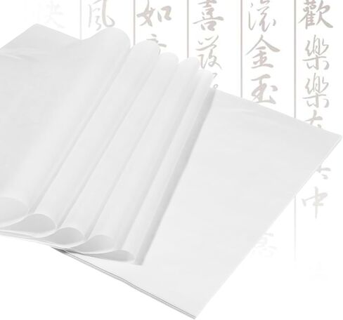 Rice Paper for Crafts 100 Sheets White Onion Skin Paper, Chinese Calligraphy-Paper for Chinese Brush Painting，Writing, Painting, Card Making, DIY Crafts(11.7x8.3in) in Saudi Arabia