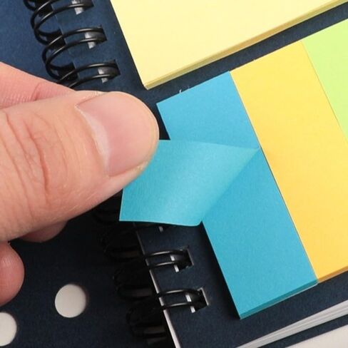 4-Piece Pocket Notebook Set - Spiral Kraft Paper Journals with Pen Loop, Sticky Notes & Lined Pages(Black) in Kuwait