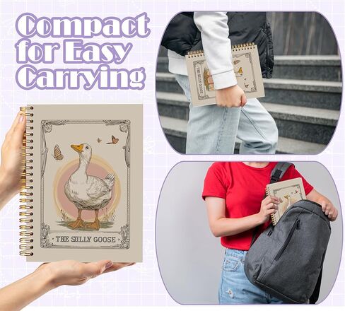 Welshower Vintage Goose Butterfly Spiral Notebook Journal, Goose Lover Gifts Notebook, Retro Trendy Farmhouse Geese Journal, Gifts for Animal Lovers, 5.5x8.3 Inch in Saudi Arabia
